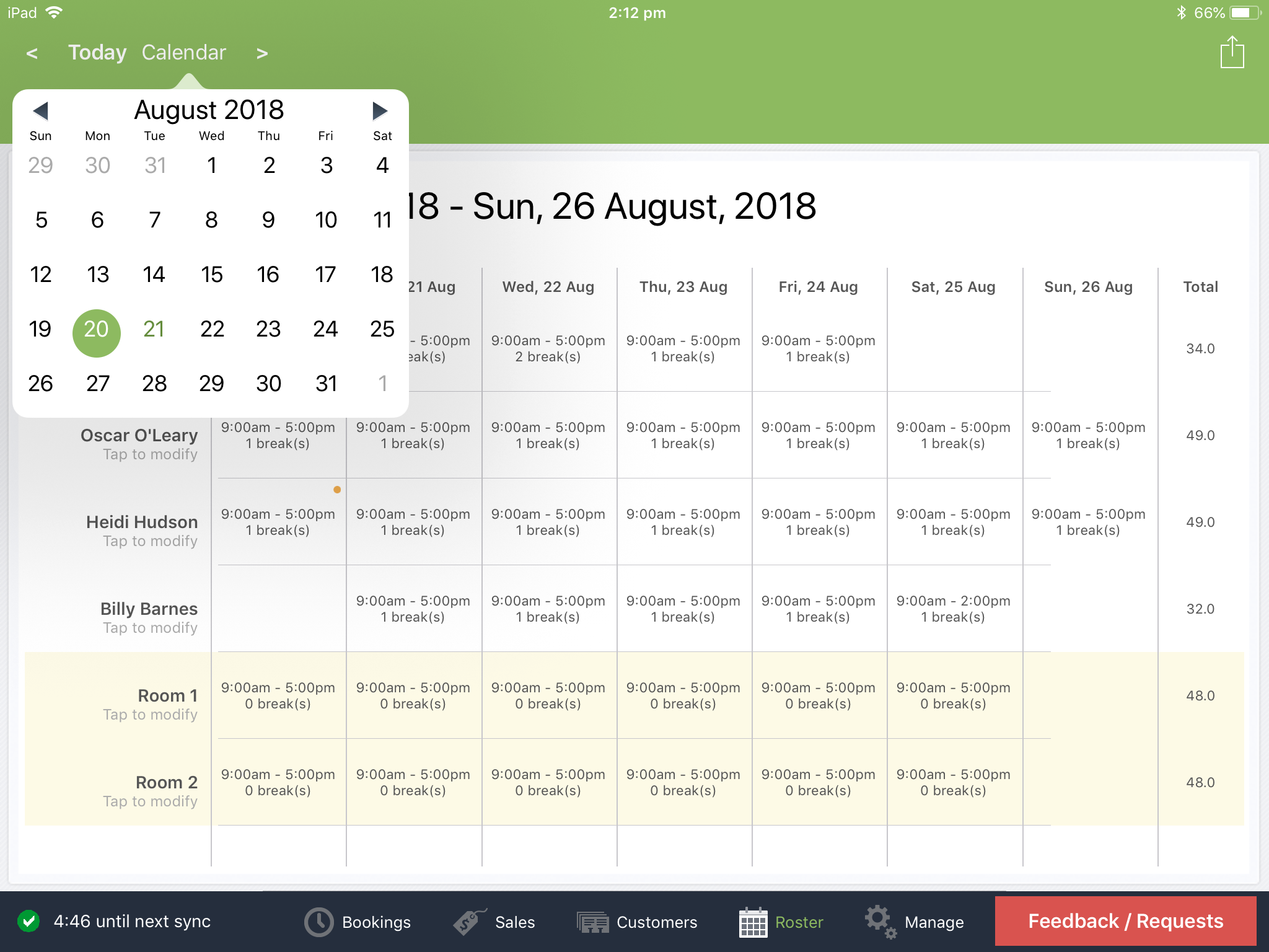 How do I modify specific dates on the Roster? - Ovatu Help Guides