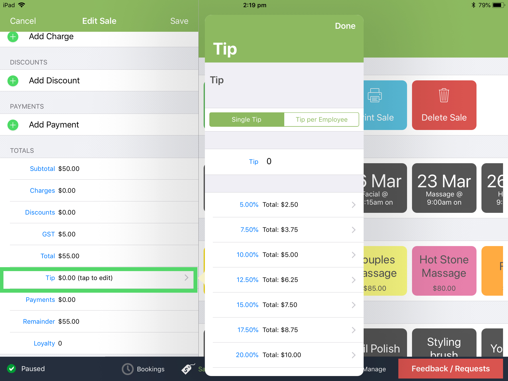 How do I add a Tip to a Sale? - Ovatu Help Guides