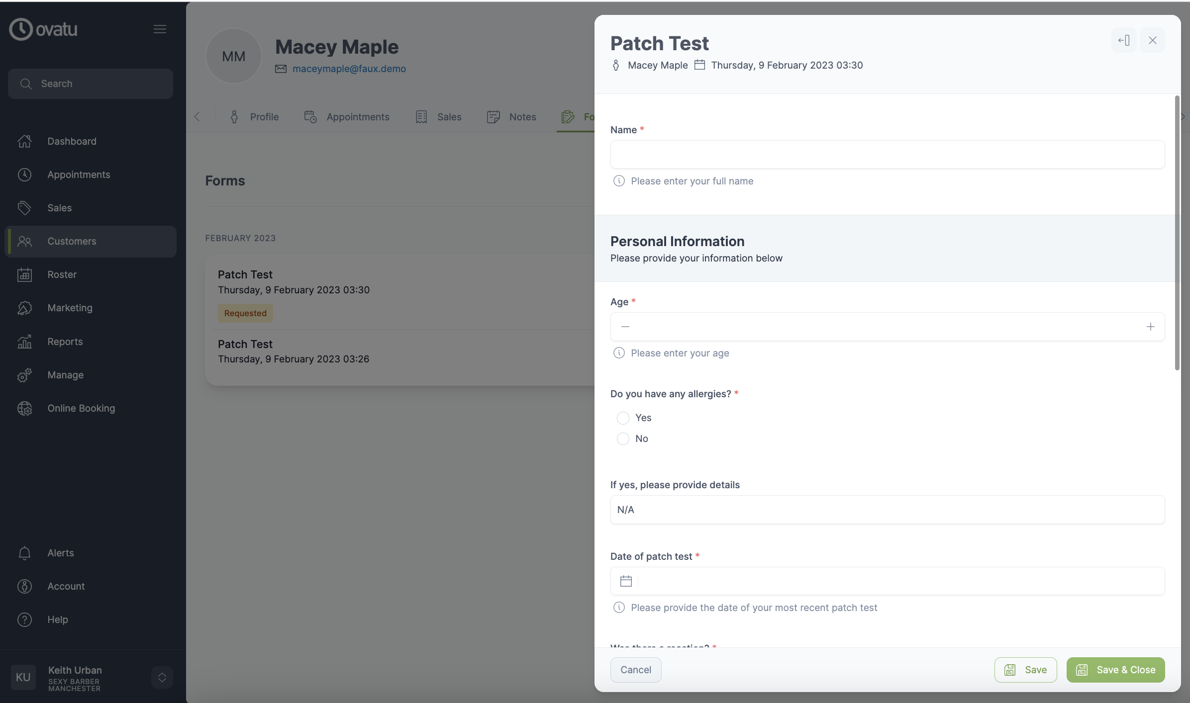 Completing a form - Ovatu Help Guides
